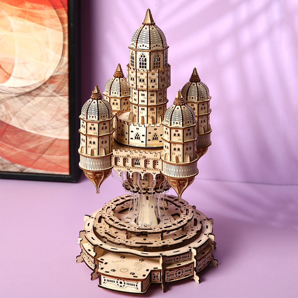 Castillo Flotante Steampunk Madera 3D