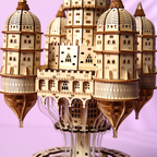 Castillo Flotante Steampunk Madera 3D