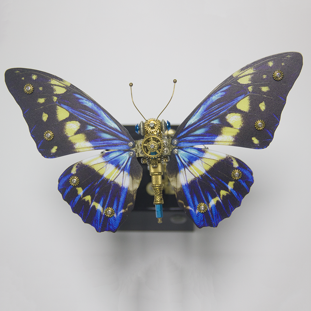Mariposa Diosa de la Luz Steampunk Metal 3D con Caja Musical