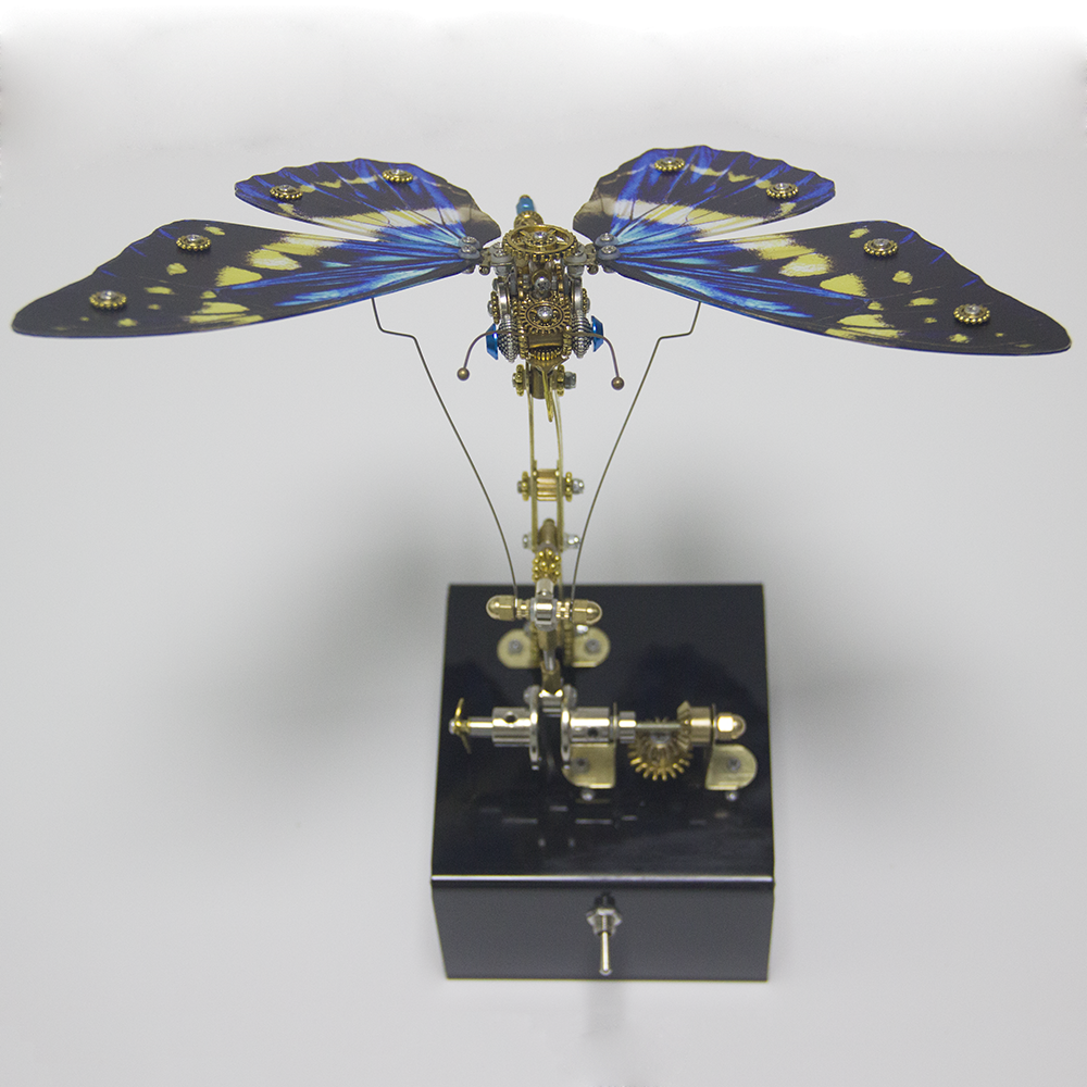 Mariposa Diosa de la Luz Steampunk Metal 3D con Caja Musical