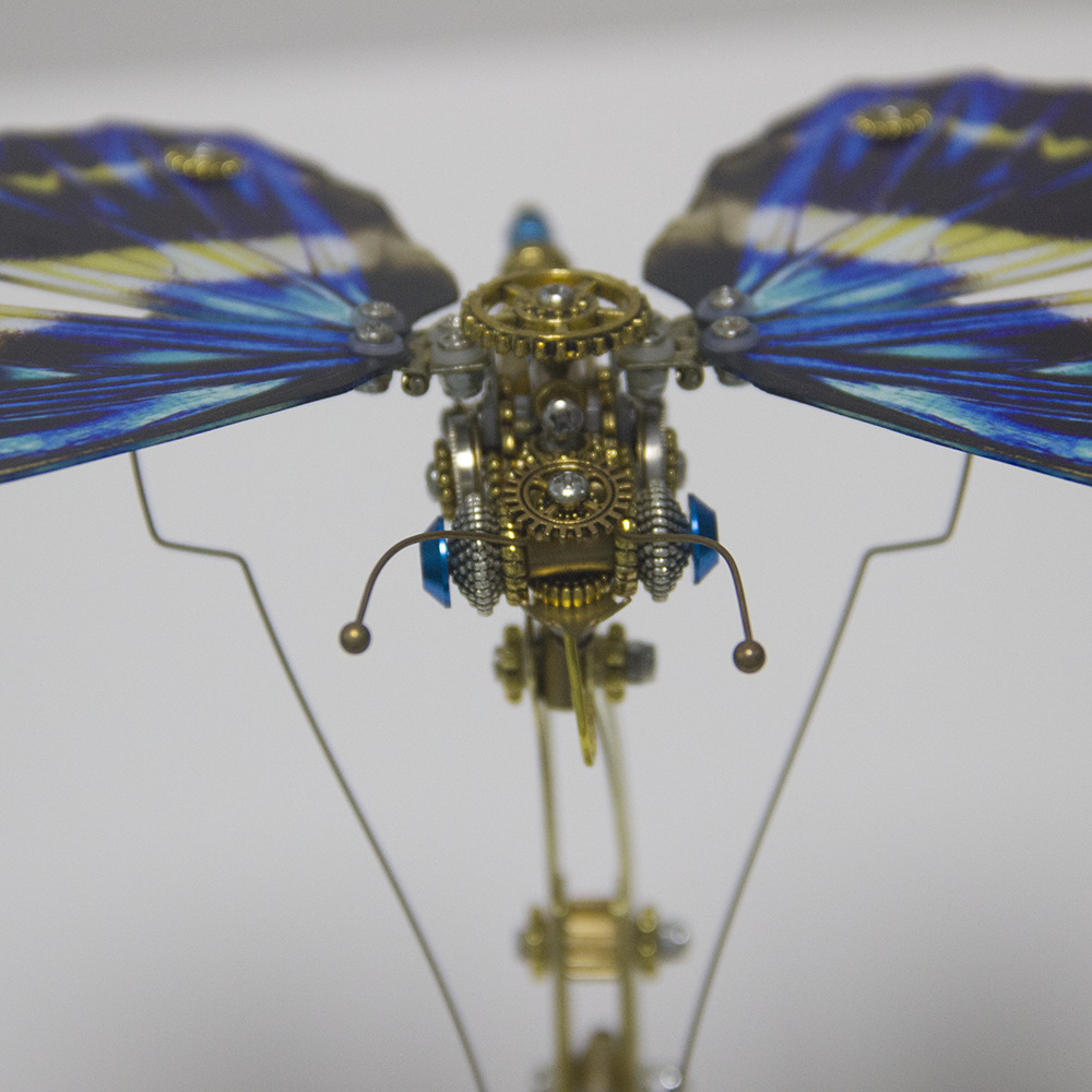 Mariposa Diosa de la Luz Steampunk Metal 3D con Caja Musical