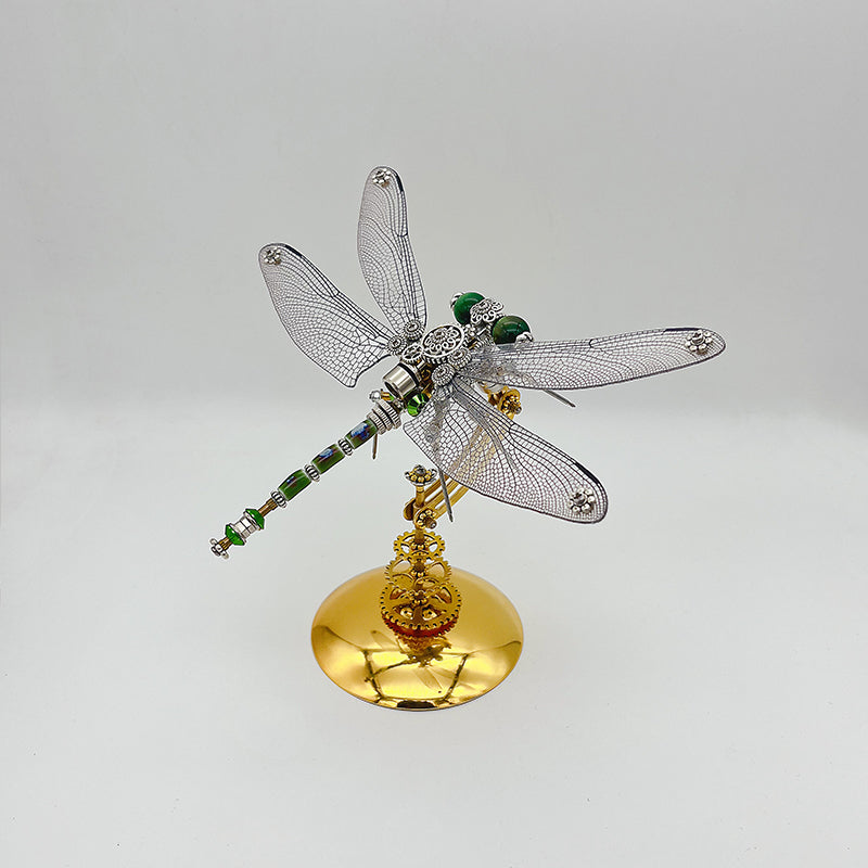Libélula Alas Verdes Steampunk Metal 3D