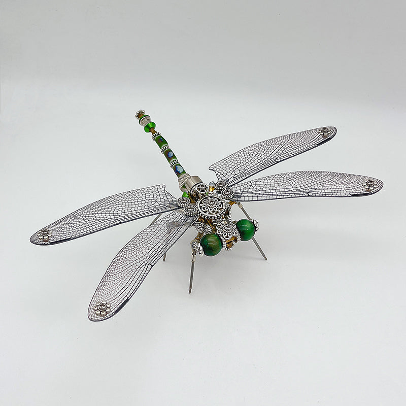 Libélula Alas Verdes Steampunk Metal 3D