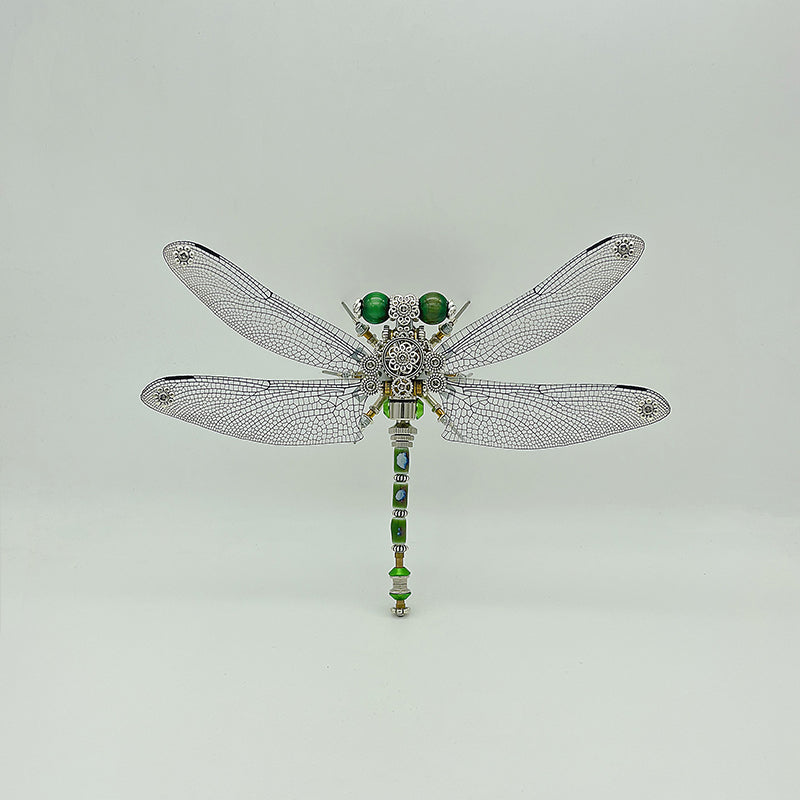 Libélula Alas Verdes Steampunk Metal 3D