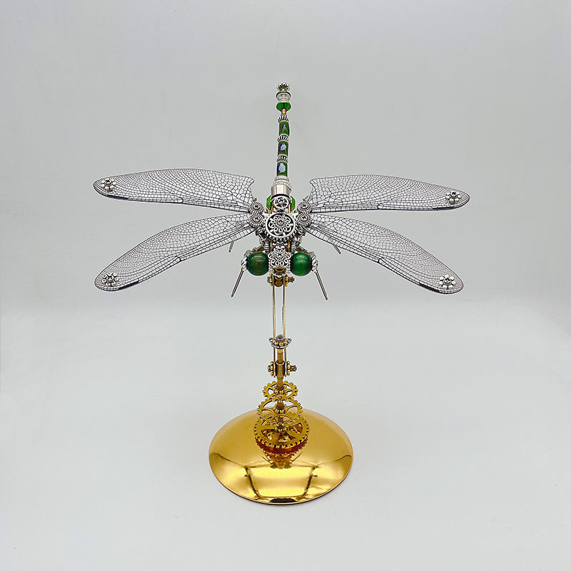 Libélula Alas Verdes Steampunk Metal 3D