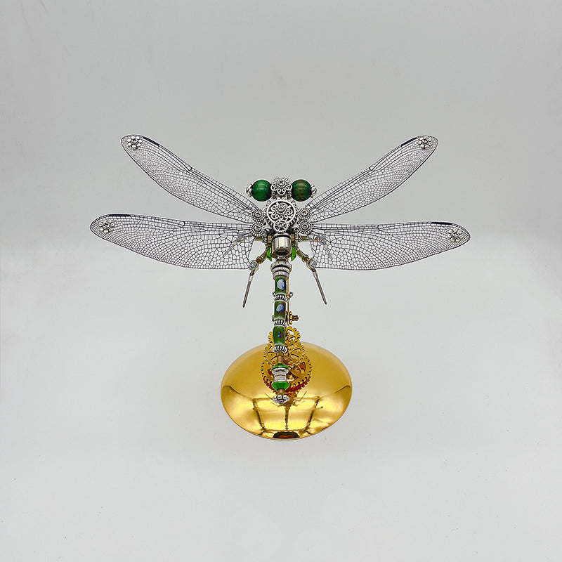 Libélula Alas Verdes Steampunk Metal 3D
