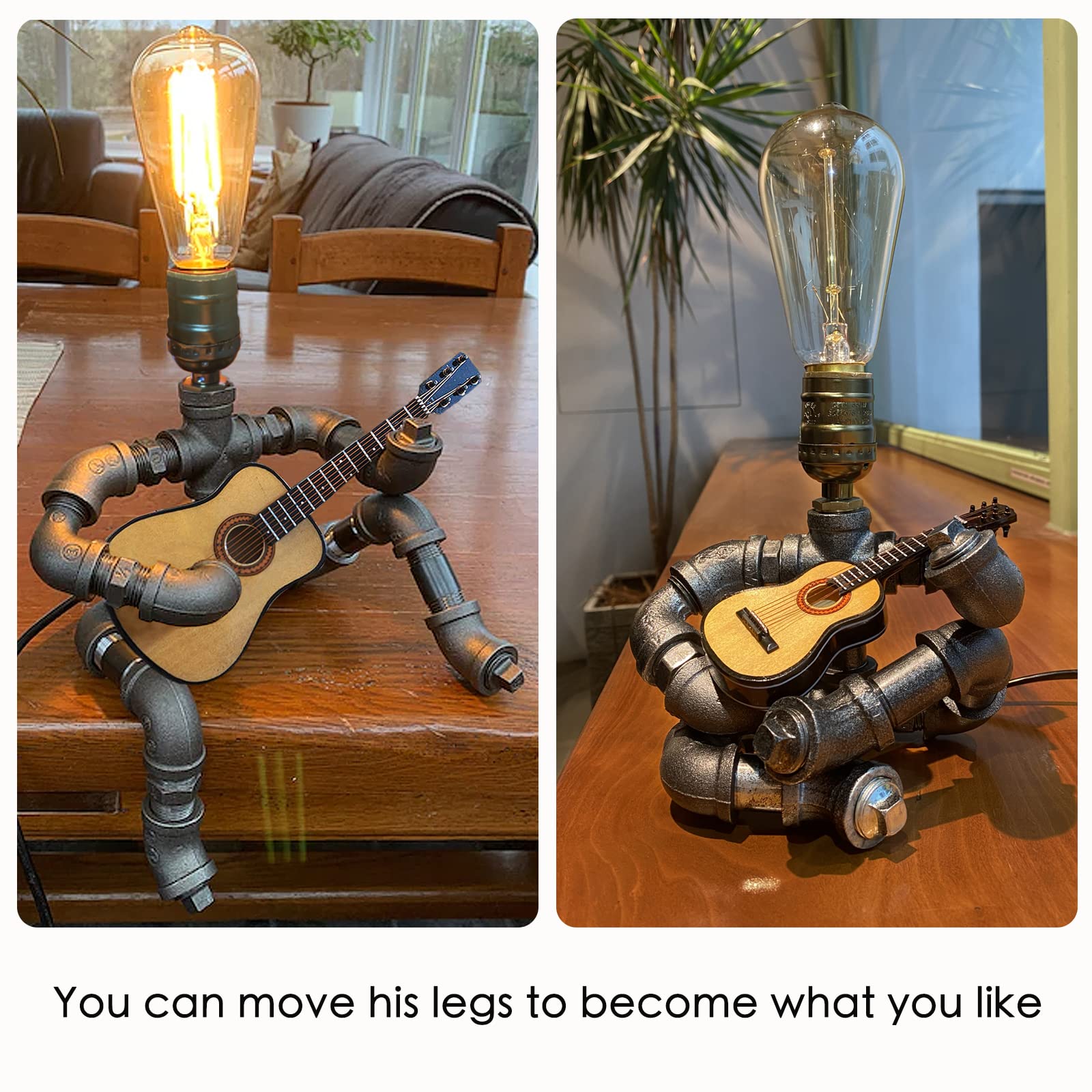 Lámpara de Mesa Robot Steampunk Metal