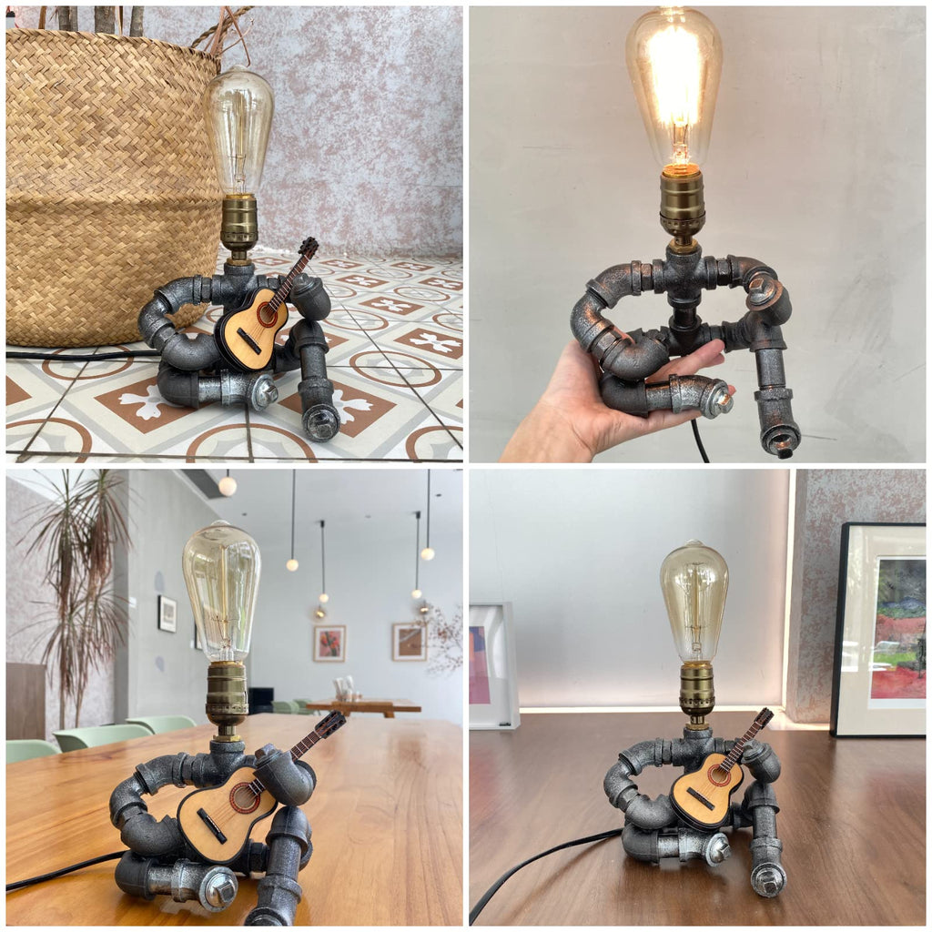 Lámpara de Mesa Robot Steampunk Metal