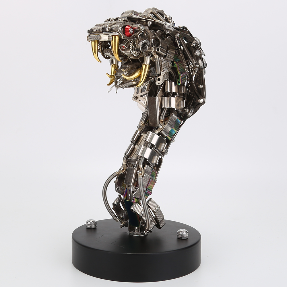 Cobra Real Steampunk Metal 3D con Base