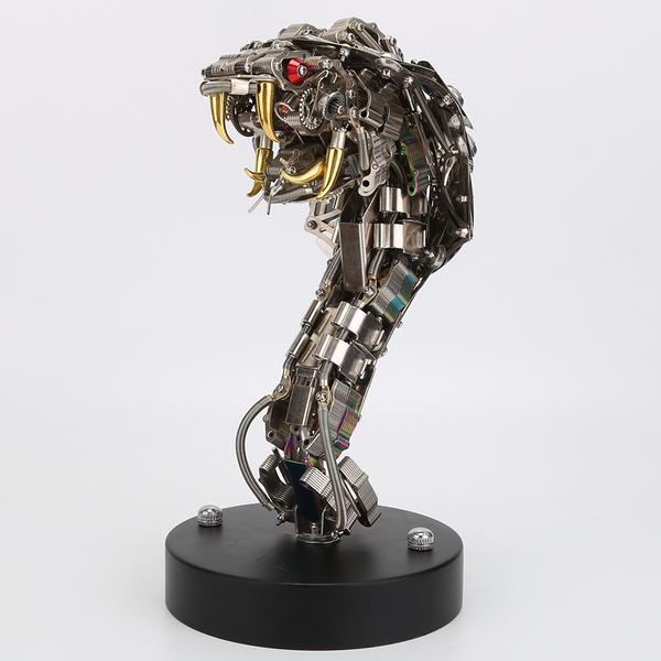 Cobra Real Steampunk Metal 3D con Base