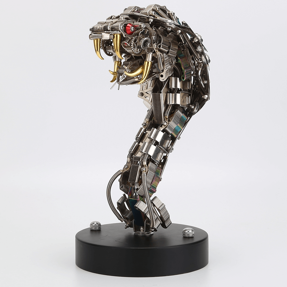 Cobra Real Steampunk Metal 3D con Base