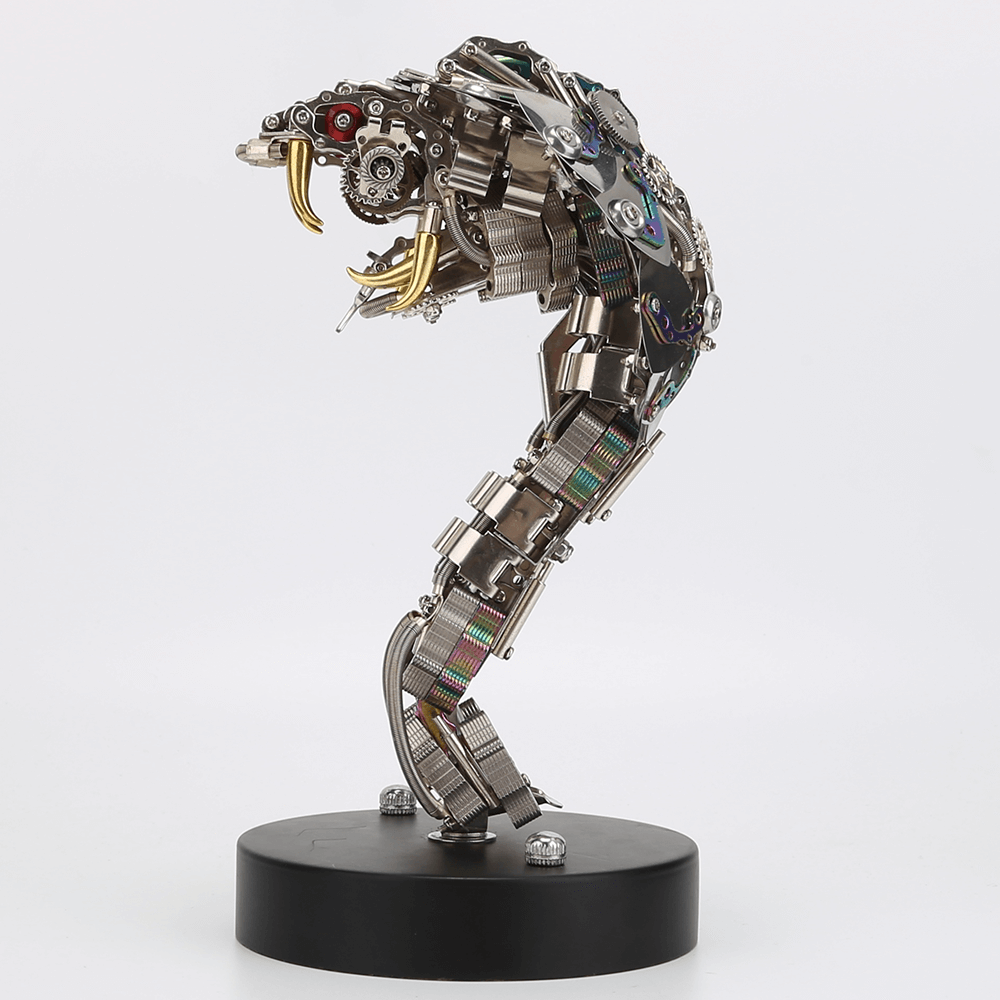Cobra Real Steampunk Metal 3D con Base