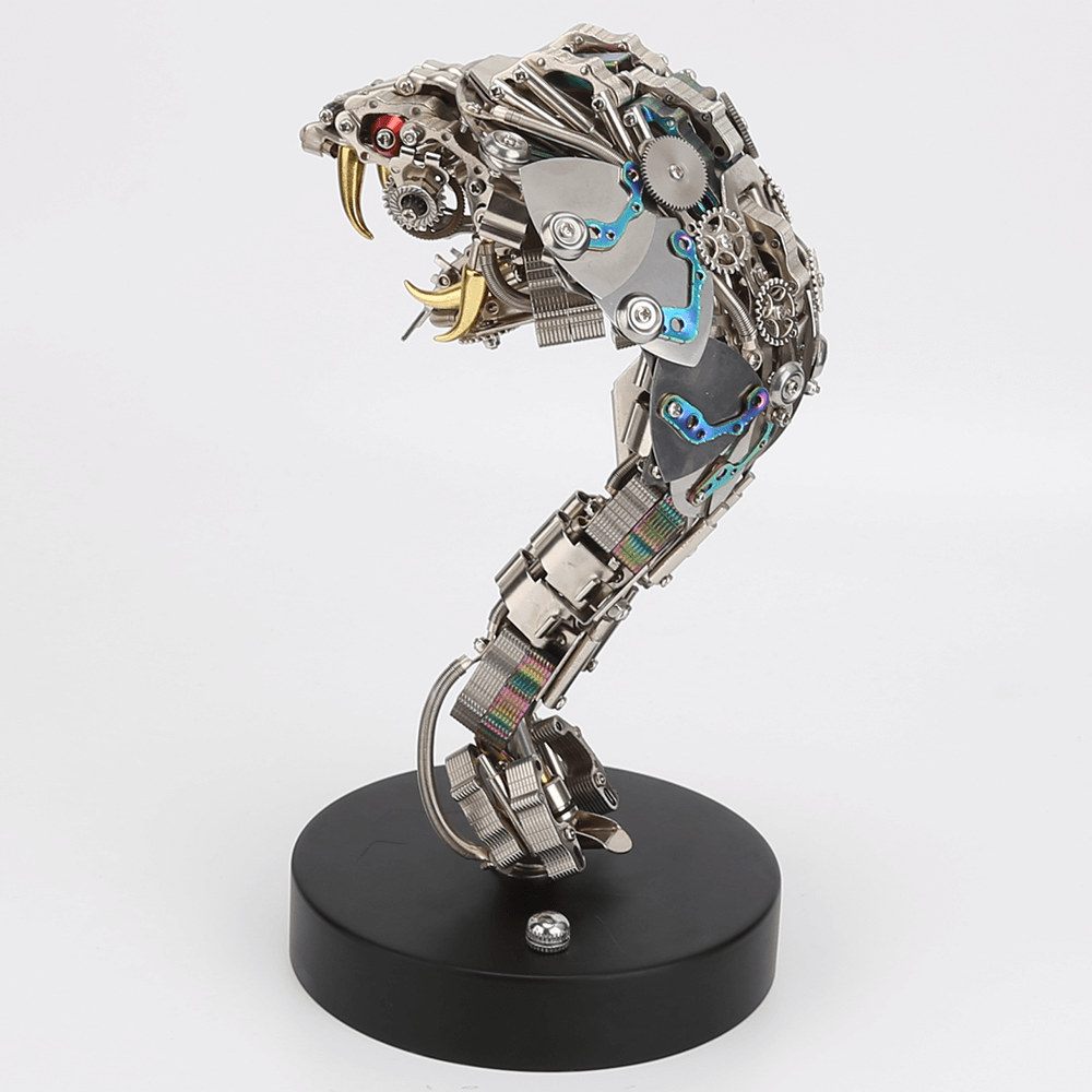 Cobra Real Steampunk Metal 3D con Base