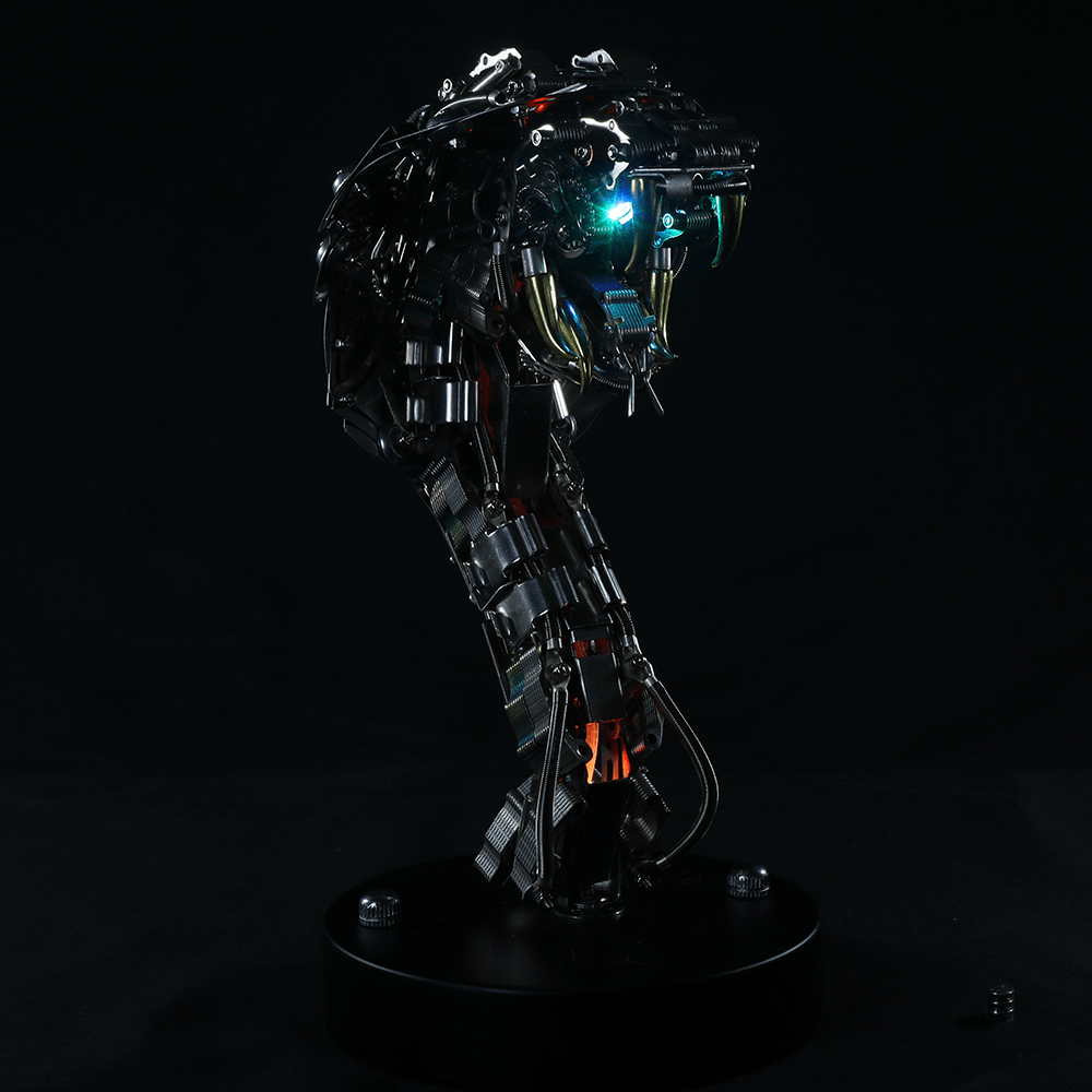 Cobra Real Steampunk Metal 3D con Base