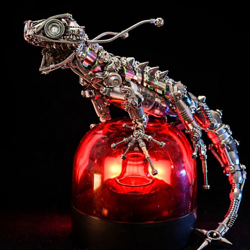 Camaleón Mecánico Steampunk Metal 3D