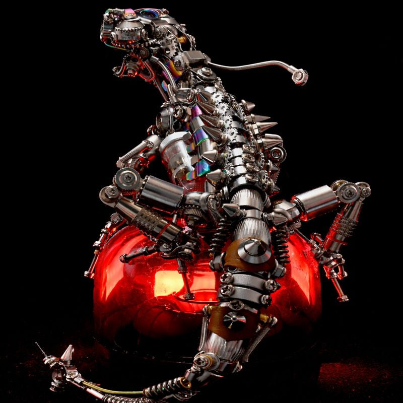 Camaleón Mecánico Steampunk Metal 3D