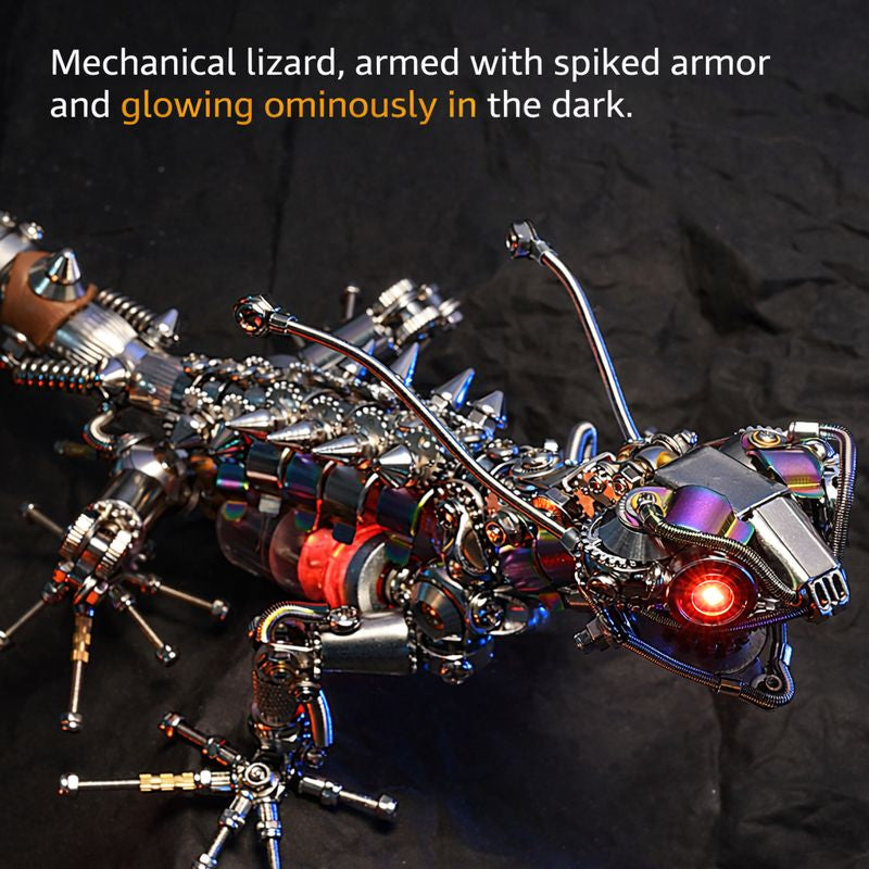 Camaleón Mecánico Steampunk Metal 3D