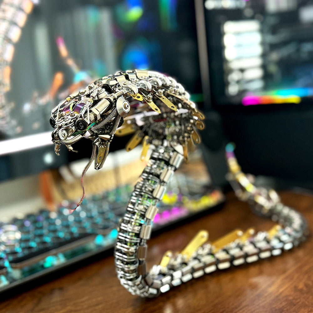 Cobra Mecánica Steampunk Metal 3D