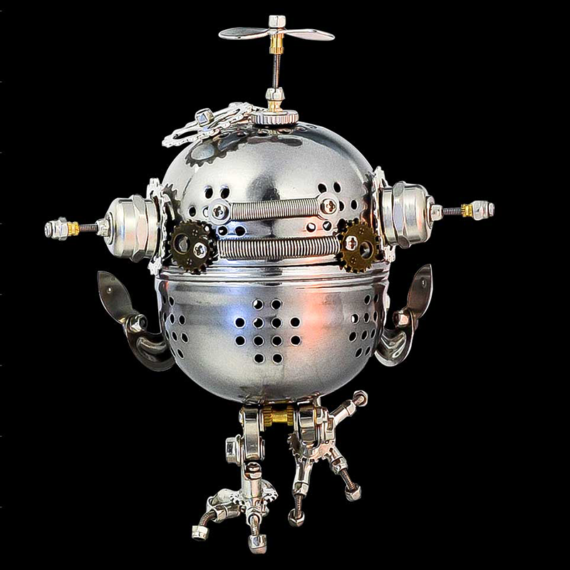 Búho Huevo Mecánico Steampunk Metal 3D