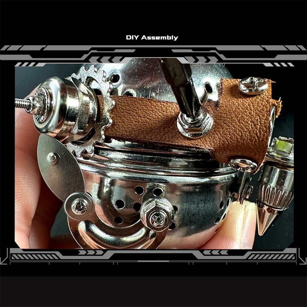 Búho Huevo Mecánico Steampunk Metal 3D