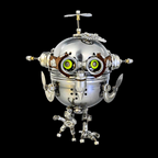 Búho Huevo Mecánico Steampunk Metal 3D