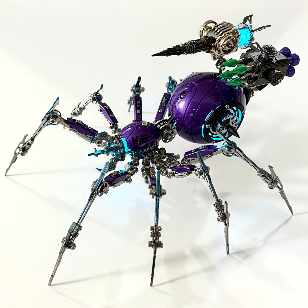 Araña Tormenta Púrpura Steampunk Metal 3D