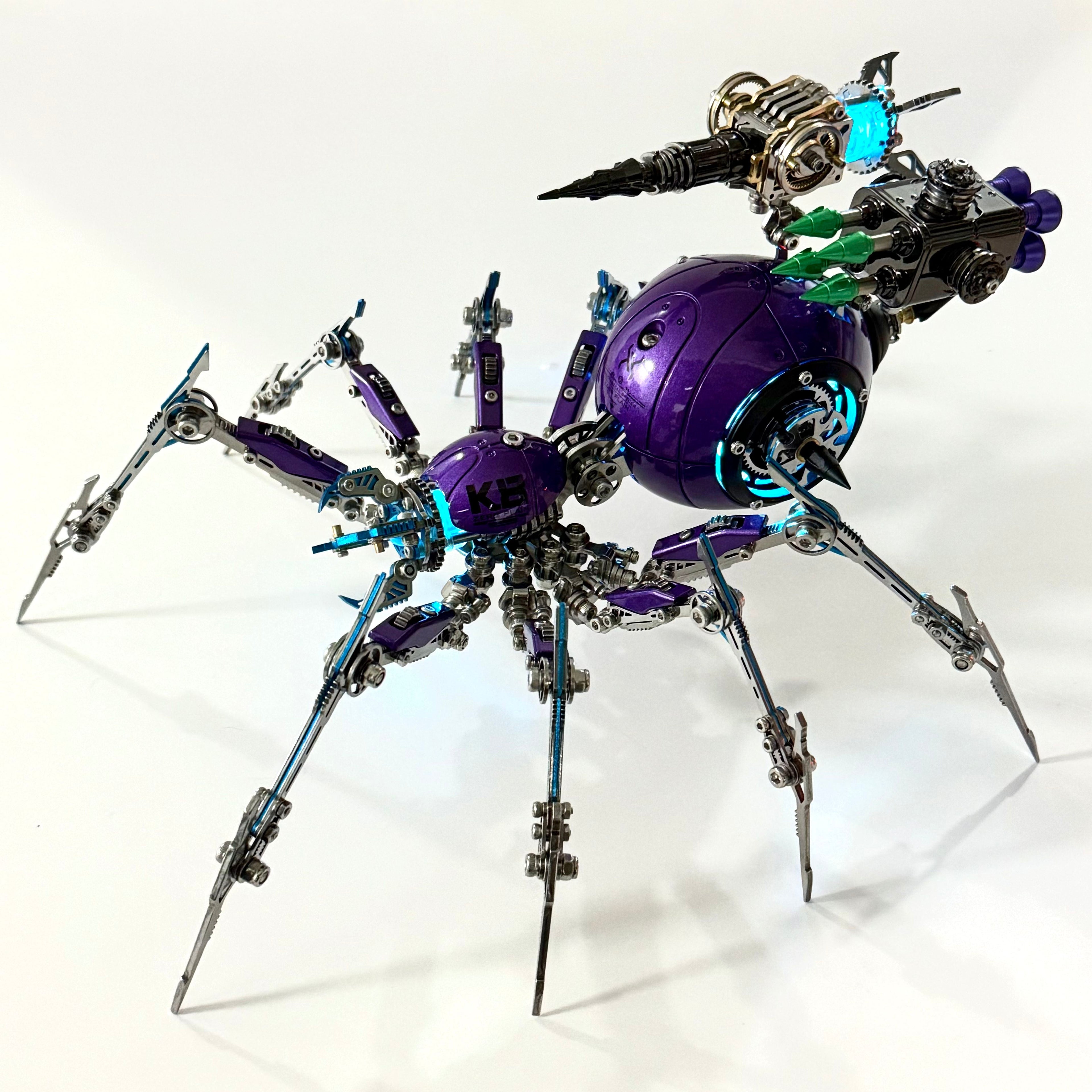 Araña Tormenta Púrpura Steampunk Metal 3D