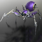 Araña Tormenta Púrpura Steampunk Metal 3D