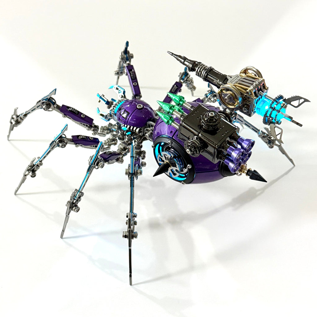 Araña Tormenta Púrpura Steampunk Metal 3D