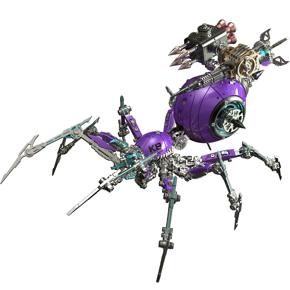 Araña Tormenta Púrpura Steampunk Metal 3D