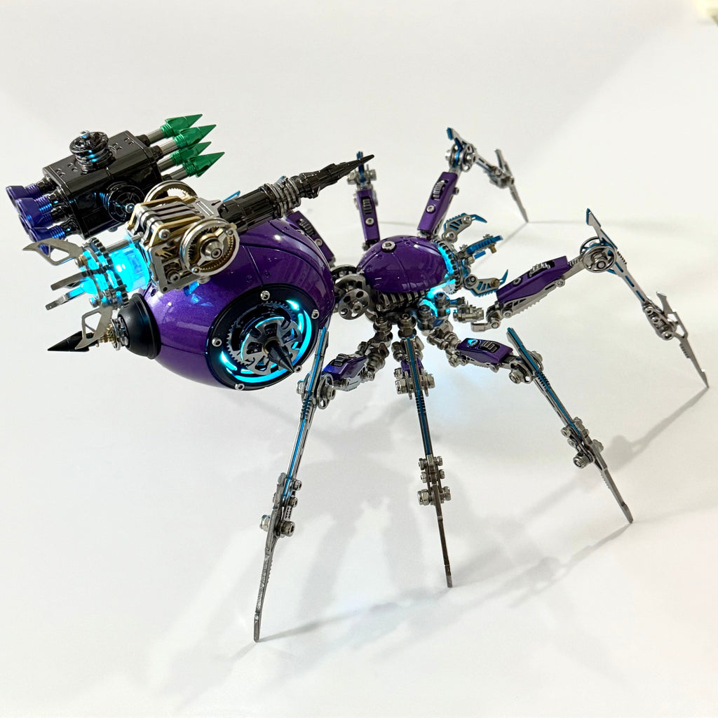 Araña Tormenta Púrpura Steampunk Metal 3D