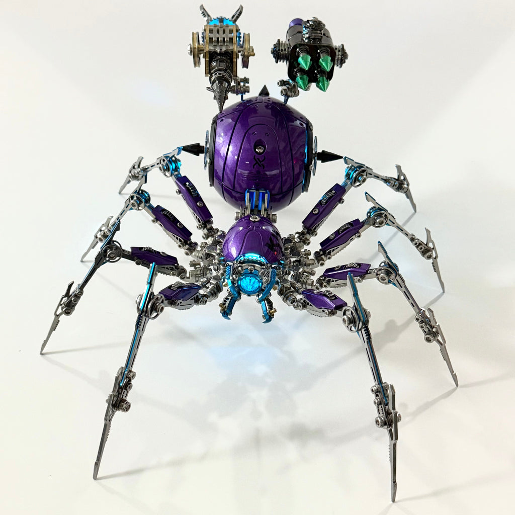 Araña Tormenta Púrpura Steampunk Metal 3D
