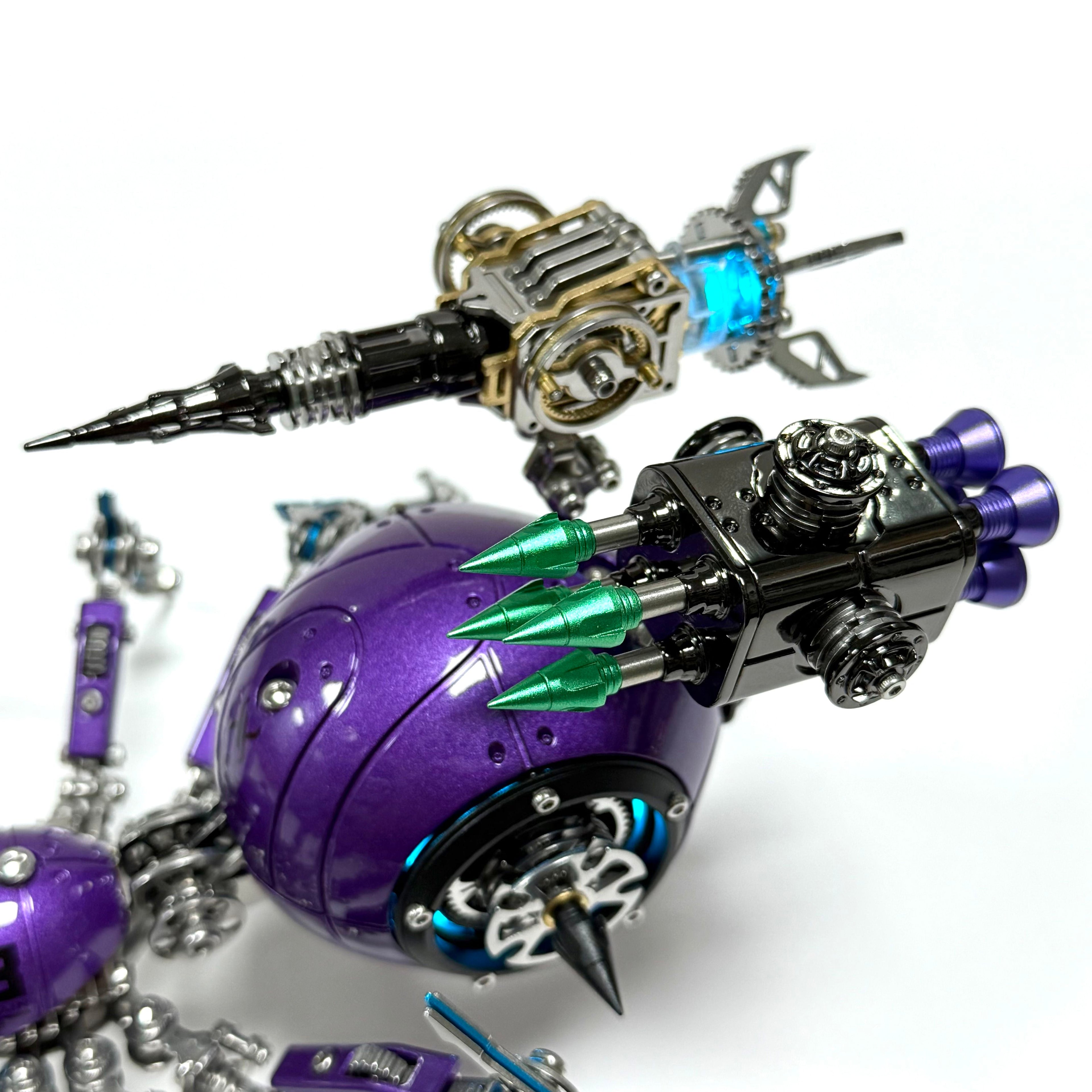 Araña Tormenta Púrpura Steampunk Metal 3D
