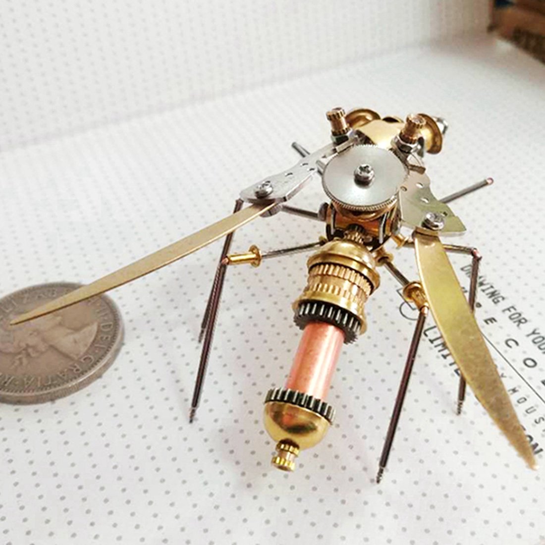 Avispa Araña Steampunk Metal 3D Colección