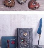 Cuaderno Steampunk con Pluma y Sello DIY Regalo