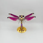 Libélula Morada Roja Steampunk Metal 3D