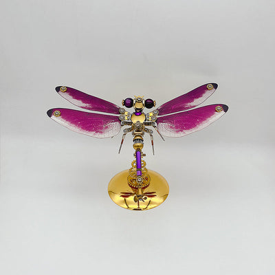 Libélula Morada Roja Steampunk Metal 3D