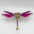 Libélula Morada Roja Steampunk Metal 3D
