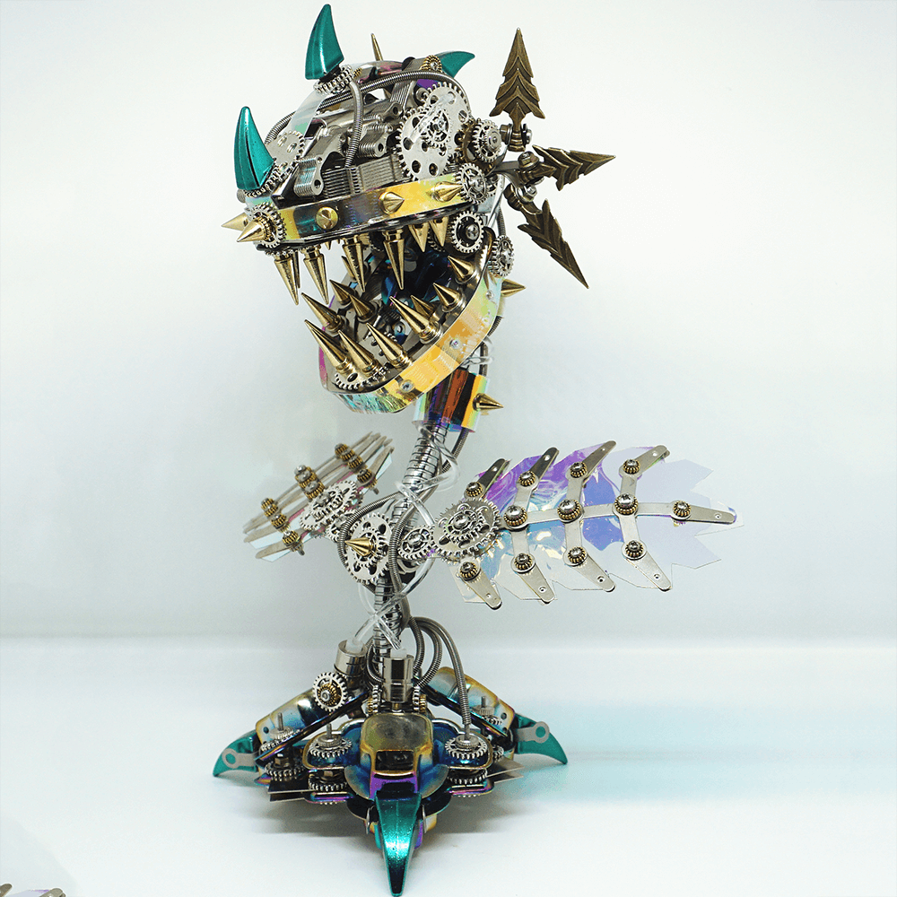 Flor Carnívora Steampunk Metal 3D