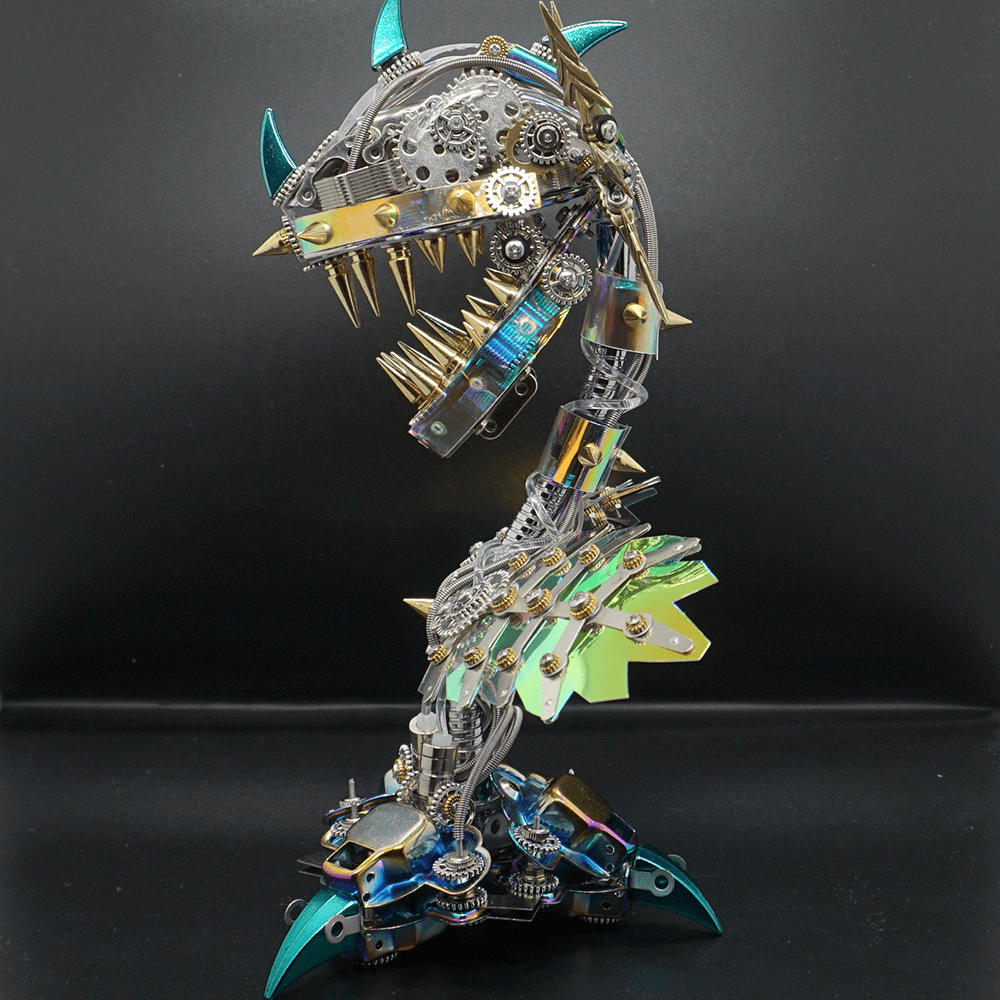 Flor Carnívora Steampunk Metal 3D