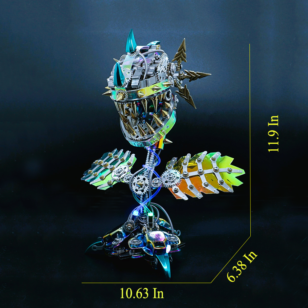 Flor Carnívora Steampunk Metal 3D