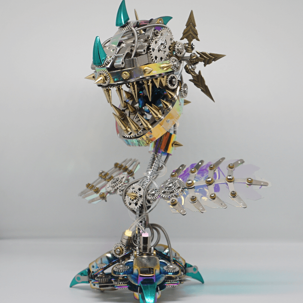Flor Carnívora Steampunk Metal 3D