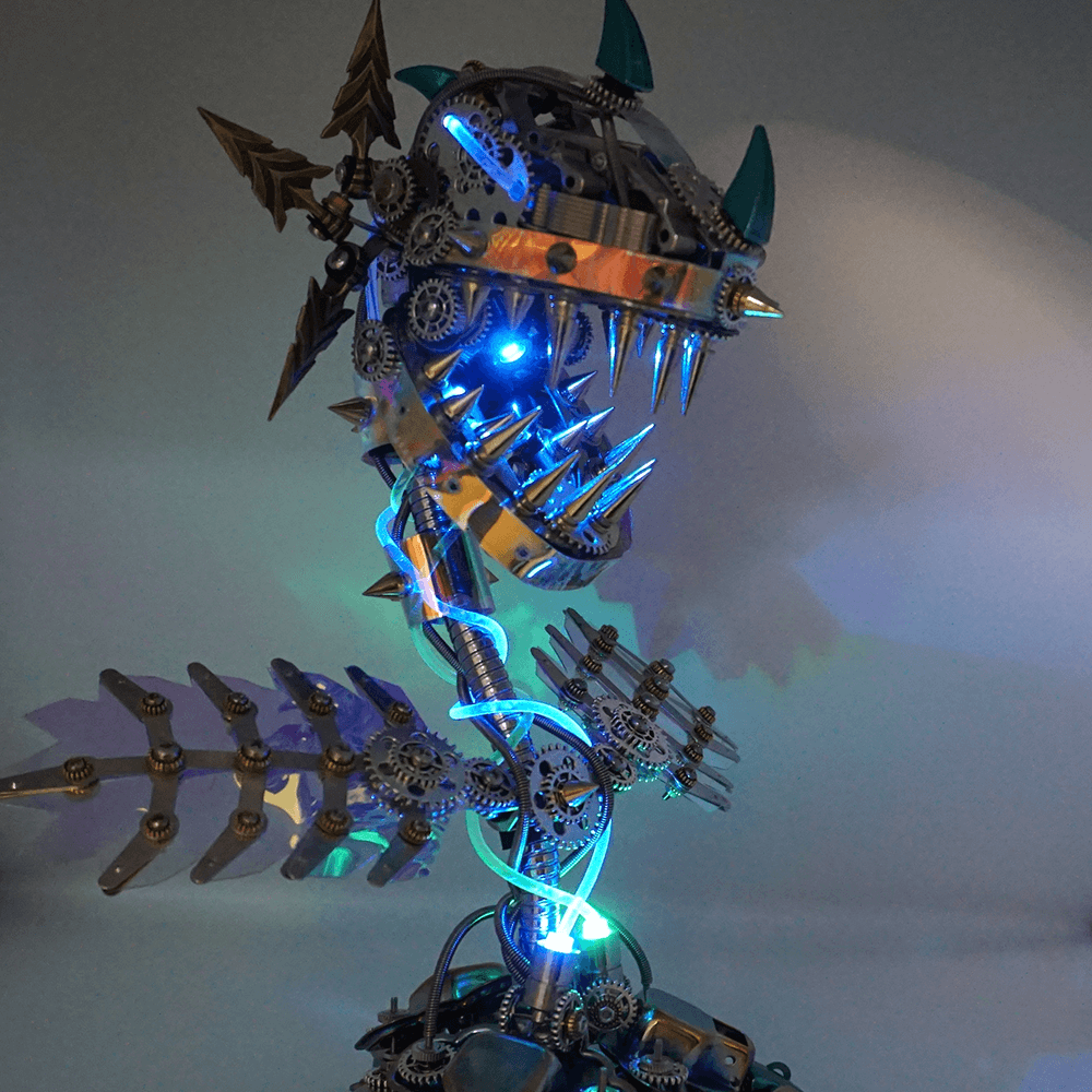 Flor Carnívora Steampunk Metal 3D