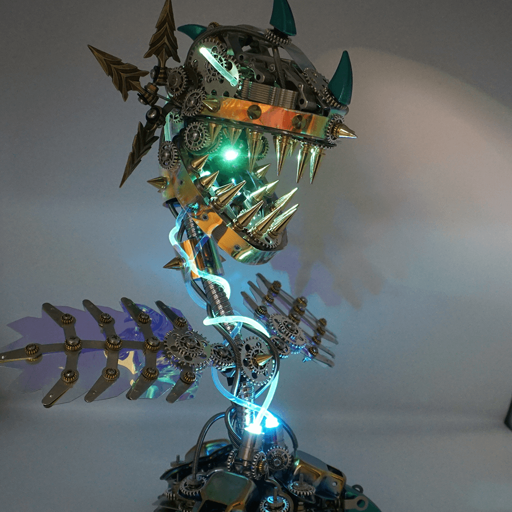 Flor Carnívora Steampunk Metal 3D