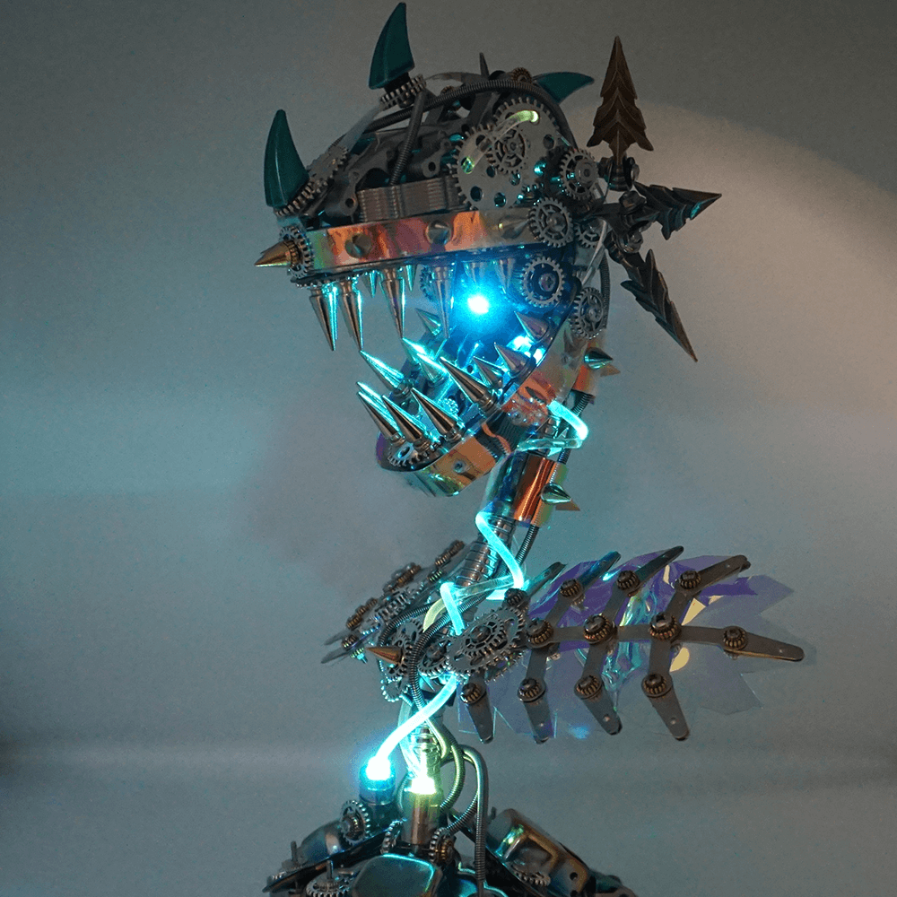 Flor Carnívora Steampunk Metal 3D