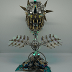 Flor Carnívora Steampunk Metal 3D
