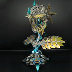 Flor Carnívora Steampunk Metal 3D