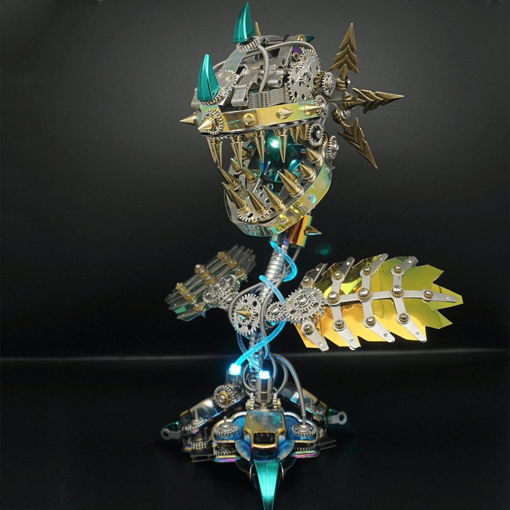 Flor Carnívora Steampunk Metal 3D