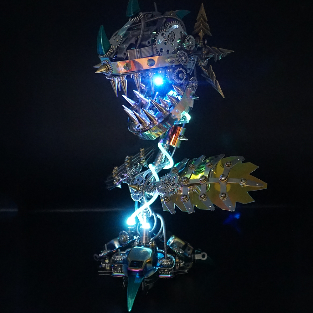 Flor Carnívora Steampunk Metal 3D