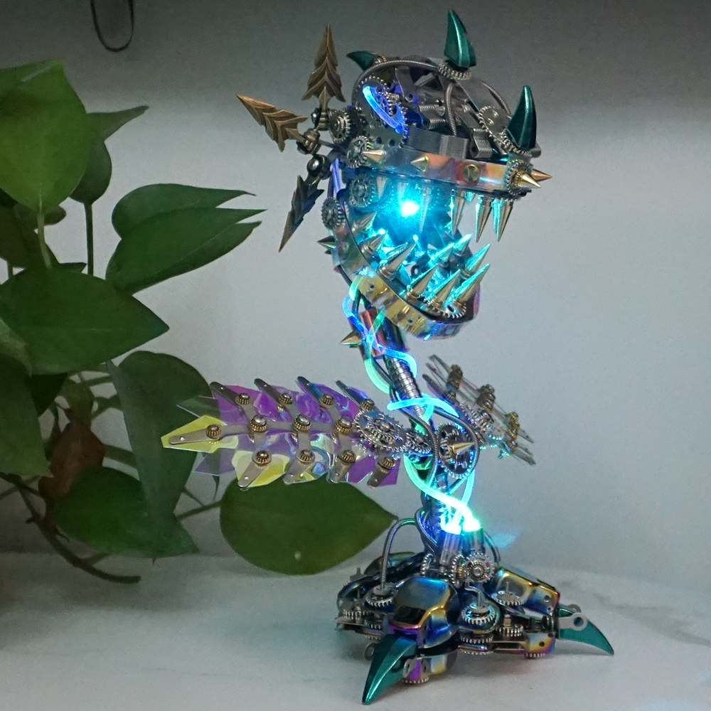 Flor Carnívora Steampunk Metal 3D